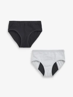 monochrome - Lot de 2 pantalons menstruels à flux intense (7-16 ans)