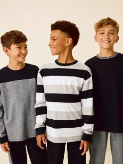 monochrome - Lot de 3 pyjamas à jambes courtes (3-16ans) (3-16ans)