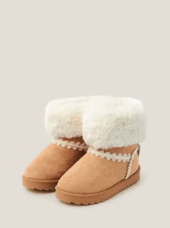 Monsoon Bottes duveteuses à nœud au crochet