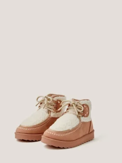 Monsoon bottines en peau de mouton à nœud