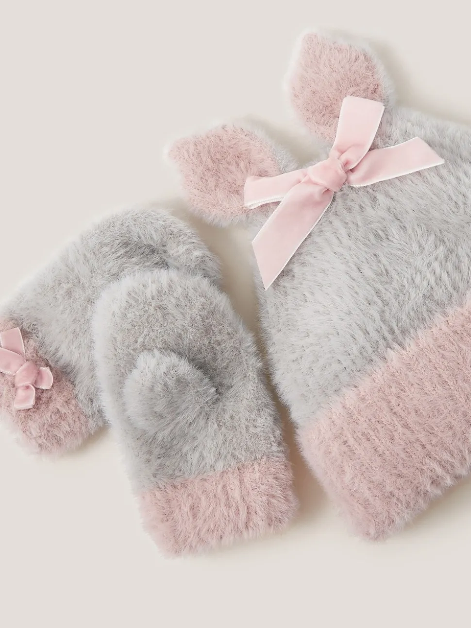 Monsoon ensemble chapeau et moufles lapin bébé