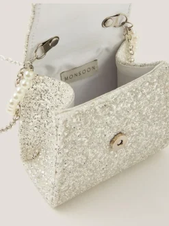 Monsoon Ensemble sac à main et pinces à cheveux avec nœud en perles pailletées