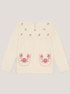 Monsoon Floral Embroidered Long Sleeve Top
