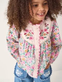 Monsoon Floral Print Scallop Collar Blouse