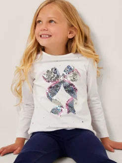 Monsoon haut à manches longues avec nœud à sequins