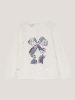 Monsoon haut à manches longues avec nœud à sequins