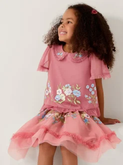 Monsoon Haut Kristi en tulle brodé