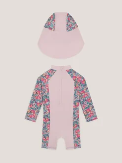 Monsoon Shell imprimé UPF50+ Ensemble costume et chapeau de soleil anti-soleil