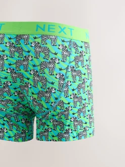 Motif animaux rose vif/bleu - Boxers avec ouverture sur le devant