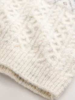 Motif Fair Isle Écru - Pull de Noël familial assorti (3mois à16ans)