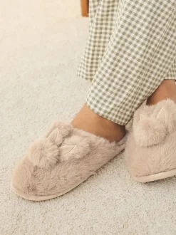 Motif lapin neutre - Chaussons Mule