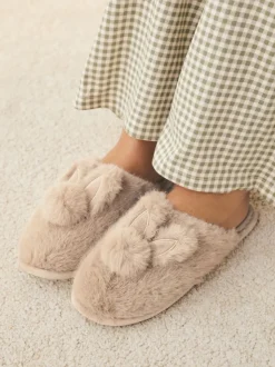 Motif lapin neutre - Chaussons Mule