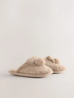 Motif lapin neutre - Chaussons Mule