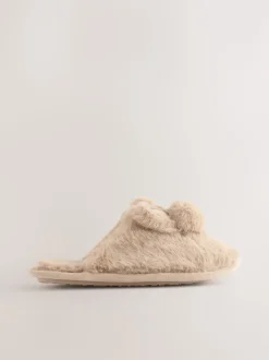 Motif lapin neutre - Chaussons Mule