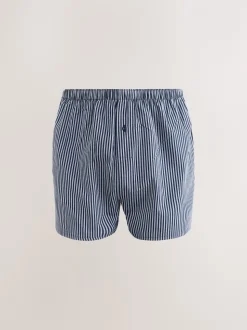 Motif mixte bleu marine - Lot de 8 - Boxers purs tissés