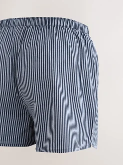 Motif mixte bleu marine - Lot de 8 - Boxers purs tissés