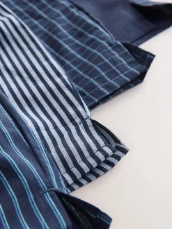 Motif mixte bleu marine - Lot de 8 - Boxers purs tissés