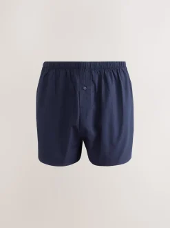 Motif mixte bleu marine - Lot de 8 - Boxers purs tissés