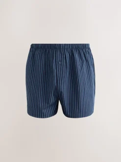 Motif mixte bleu marine - Lot de 8 - Boxers purs tissés