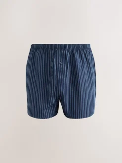 Motif mixte bleu marine - Lot de 8 - Boxers purs tissés