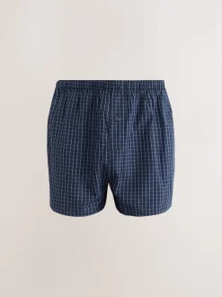 Motif mixte bleu marine - Lot de 8 - Boxers purs tissés