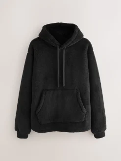 motif Noir Calvin Klein - Sweat à capuche en peau lainée