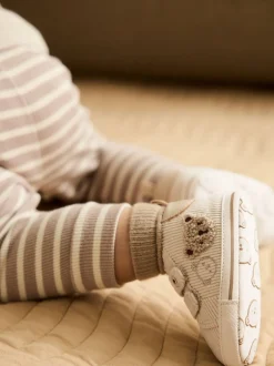 Motif ours neutre - Baskets Bébé à fermeture par contact (0-2mois)