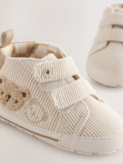 Motif ours neutre - Baskets Bébé à fermeture par contact (0-2mois)