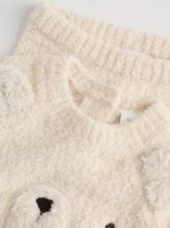 Motif ours neutre - Ensemble haut et legging en maille (0mois-2ans)