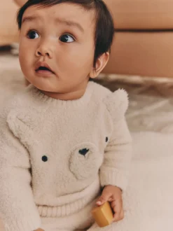 Motif ours neutre - Ensemble haut et legging en maille (0mois-2ans)