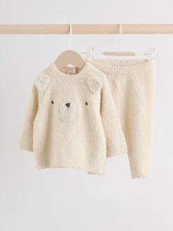 Motif ours neutre - Ensemble haut et legging en maille (0mois-2ans)