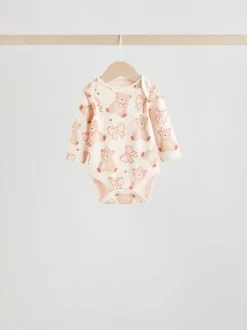 Motif ours neutre - Lot de 5 bodies bébé à manches longues