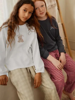 Motif ours neutre - Lot de 2 pyjamas tissés à carreaux (3-16ans)