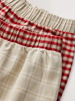 Motif ours neutre - Lot de 2 pyjamas tissés à carreaux (3-16ans)