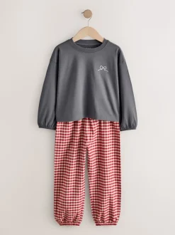Motif ours neutre - Lot de 2 pyjamas tissés à carreaux (3-16ans)