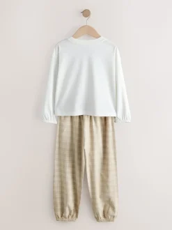 Motif ours neutre - Lot de 2 pyjamas tissés à carreaux (3-16ans)