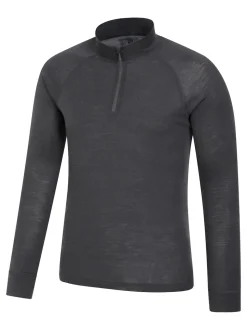 Mountain Warehouse Haut thermique à col zippé en mérinos II homme