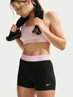 mousse Noir/Rose - Short motard Nike Pro Mid-Rise 3po