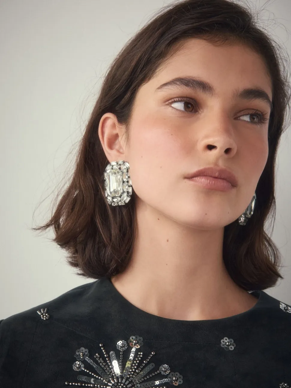 Métal de canon - Boucles d’oreilles scintillantes à clous de bijoux