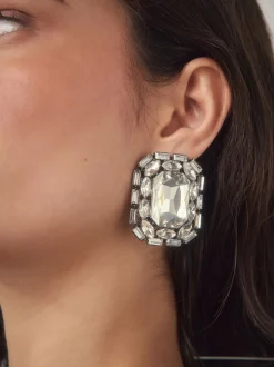 Métal de canon - Boucles d’oreilles scintillantes à clous de bijoux