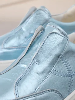 Métallisé - Baskets Signature à plateforme compensée épaisse en cuir