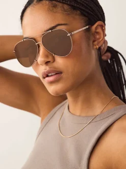 Métallisé - Lunettes de soleil style aviateur