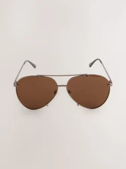 Métallisé - Lunettes de soleil style aviateur