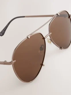 Métallisé - Lunettes de soleil style aviateur