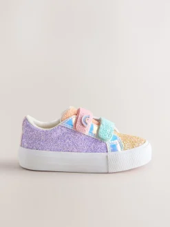 Multi arc-en-ciel pailleté - Chunky Trainers With Fermeture par contact