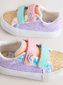 Multi arc-en-ciel pailleté - Chunky Trainers With Fermeture par contact