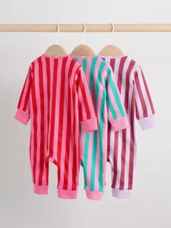 Multi Stripe (Multi Stripe) - Combinaisons de nuit à fermeture éclair pour bébés 3 Pack (0mths-3yrs)