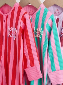 Multi Stripe (Multi Stripe) - Combinaisons de nuit à fermeture éclair pour bébés 3 Pack (0mths-3yrs)