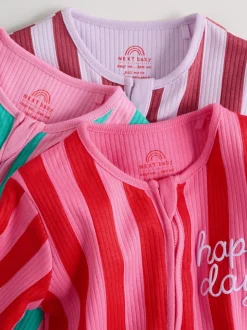 Multi Stripe (Multi Stripe) - Combinaisons de nuit à fermeture éclair pour bébés 3 Pack (0mths-3yrs)