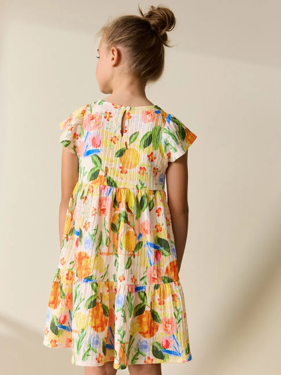 Multi tropical - Robe Effet froissé à manches d’ange (3-16ans)